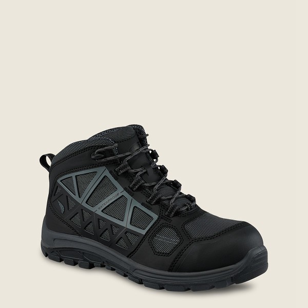 Mens Red Wing Fuse Fx - 5-inch Waterproof Steel Toe - Hiking Boots Black/Grey - BOV271504